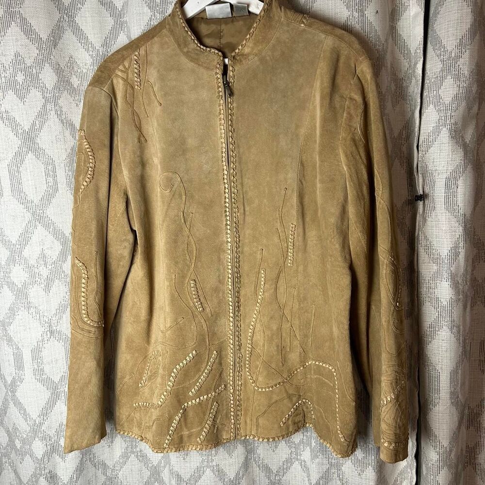 Chico-s Women's Tan and Brown Jacket